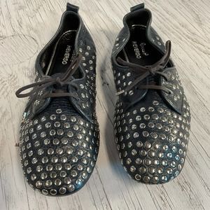 Rocco P Reverso Size US 7.5 Eur 38.5 VTG Blue Leather Studded Shoe 2948